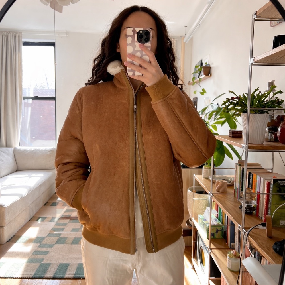 COS Leather Shearling Bomber Jacket